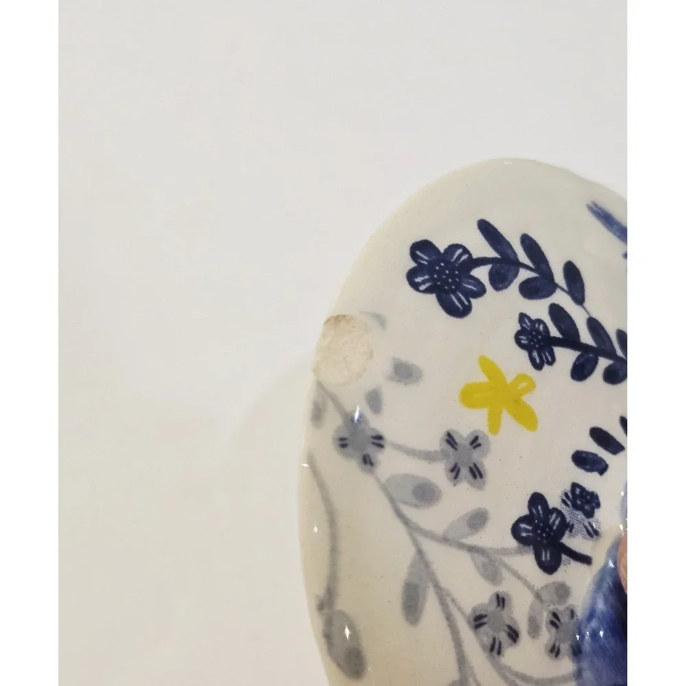 Anthropologie Saga Sugar Bowl No Spoon With Lid  Chip On The Lid & Creamer